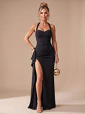 Halter Neck Sweetheart Formal Maxi Dress