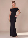 Off Shoulder Twist Back Formal Maxi Dress