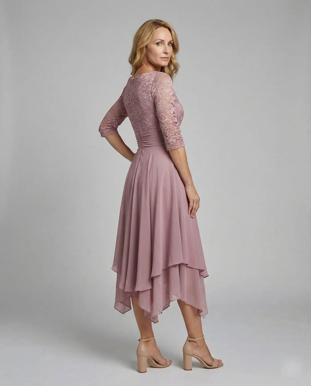 Lace Bodice Wedding Guest Midi Dress