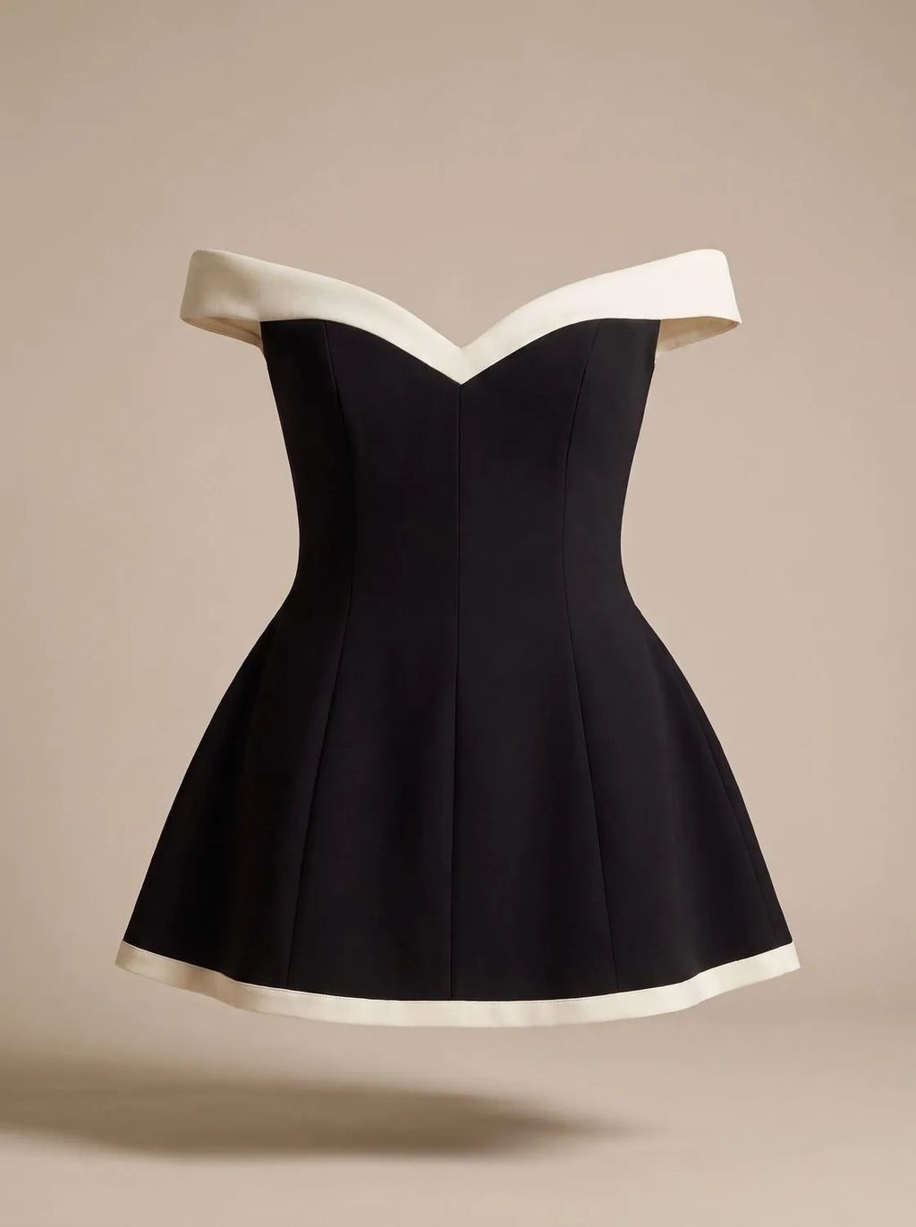 Off Shoulder Sweetheart Fit And Flare Midi Dress