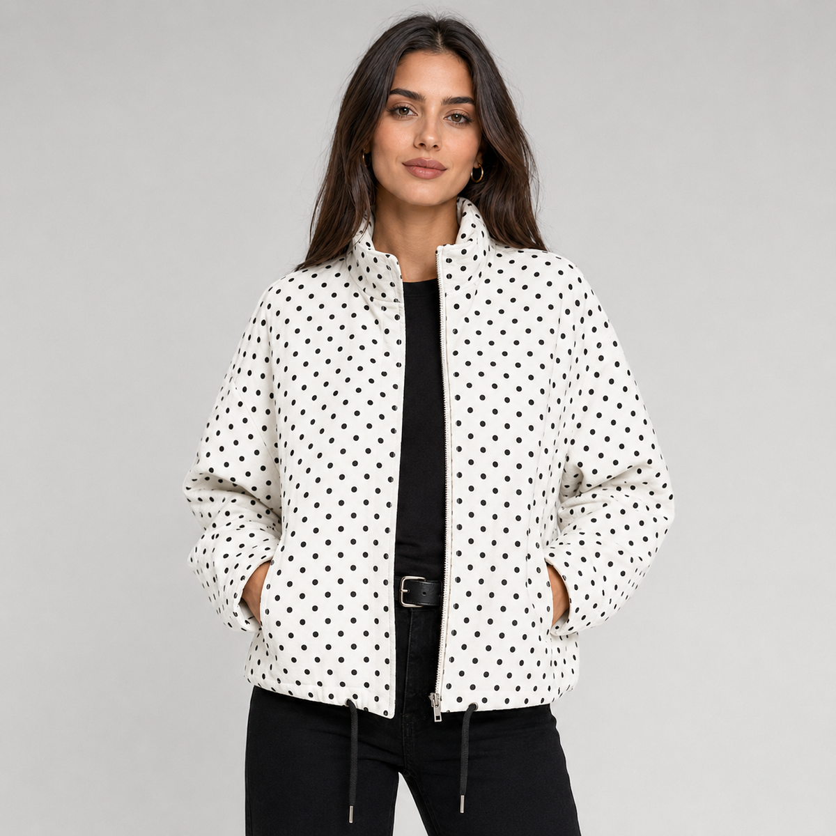 Blaire Polka-Dot Bomber Jacket product image