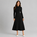 High Neck Pleated Midi Sweater Dress — source view 1