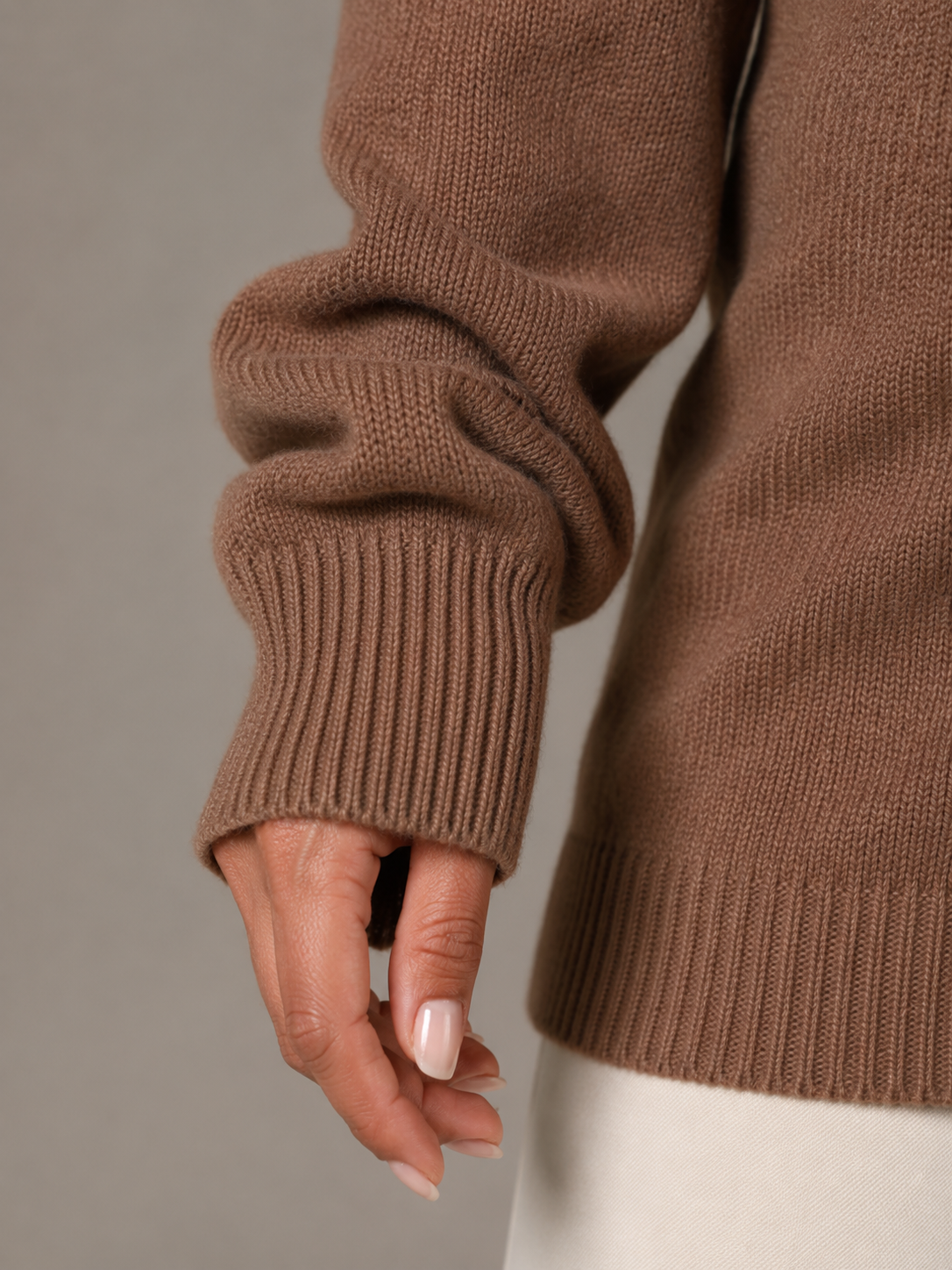 Off Shoulder Fold Over Knit Sweater — source view 7