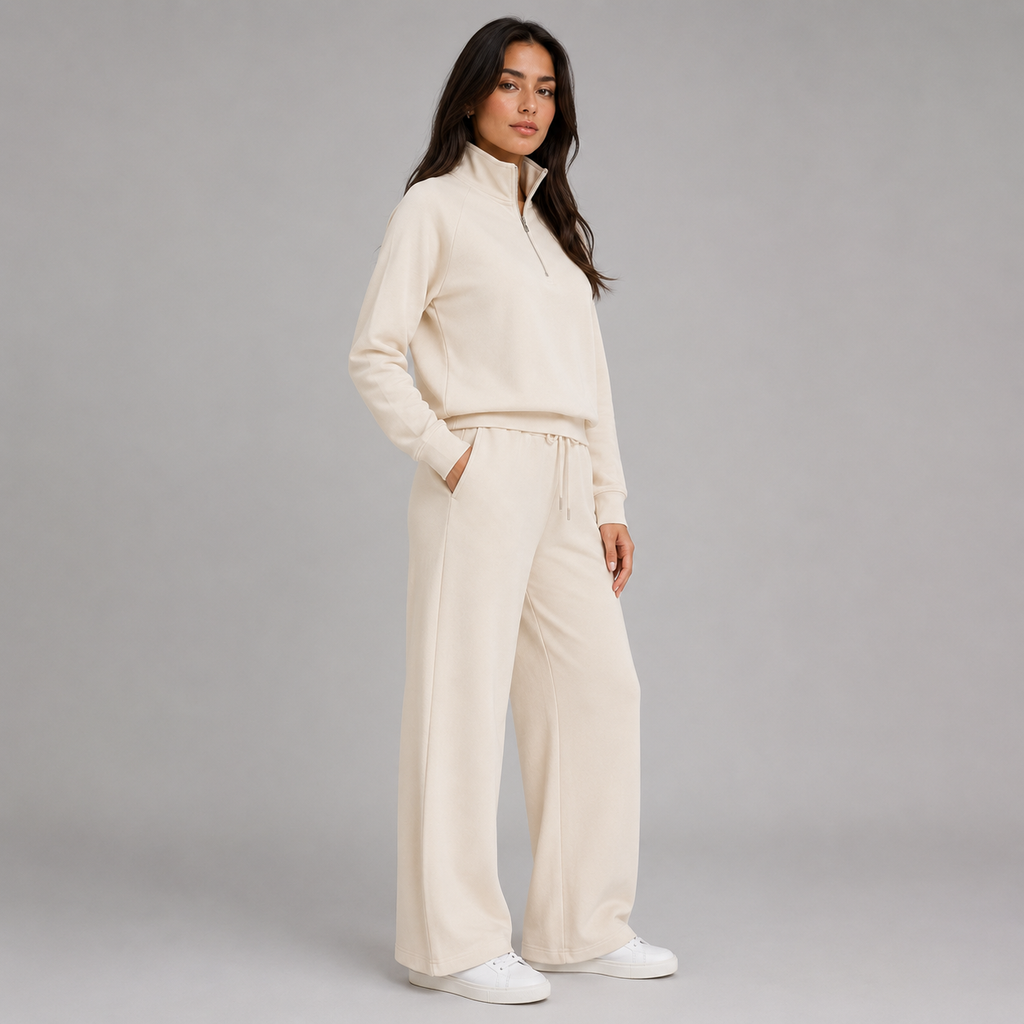 Half Zip Sweatshirt and Wide Leg Lounge Set — source view 3
