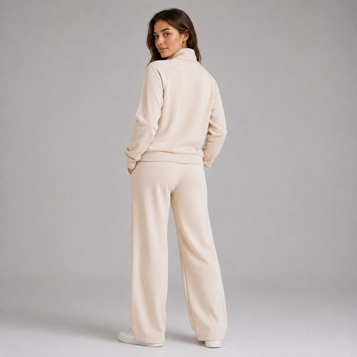 Half Zip Sweatshirt and Wide Leg Lounge Set — source view 2