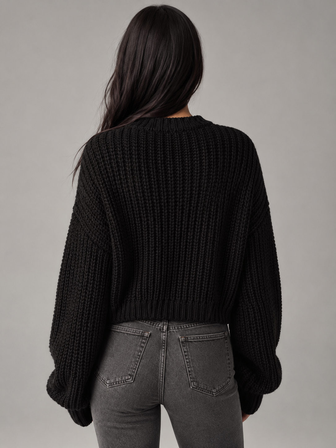 Chunky Knit Oversized Crewneck Sweater — source view 2