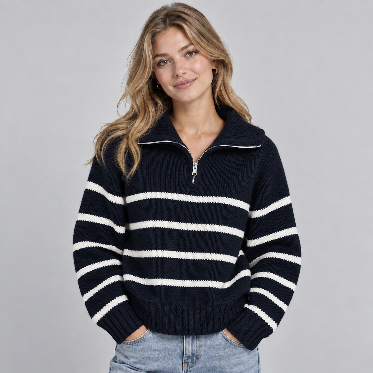 Lucie Striped Half-Zip Sweater product image 7