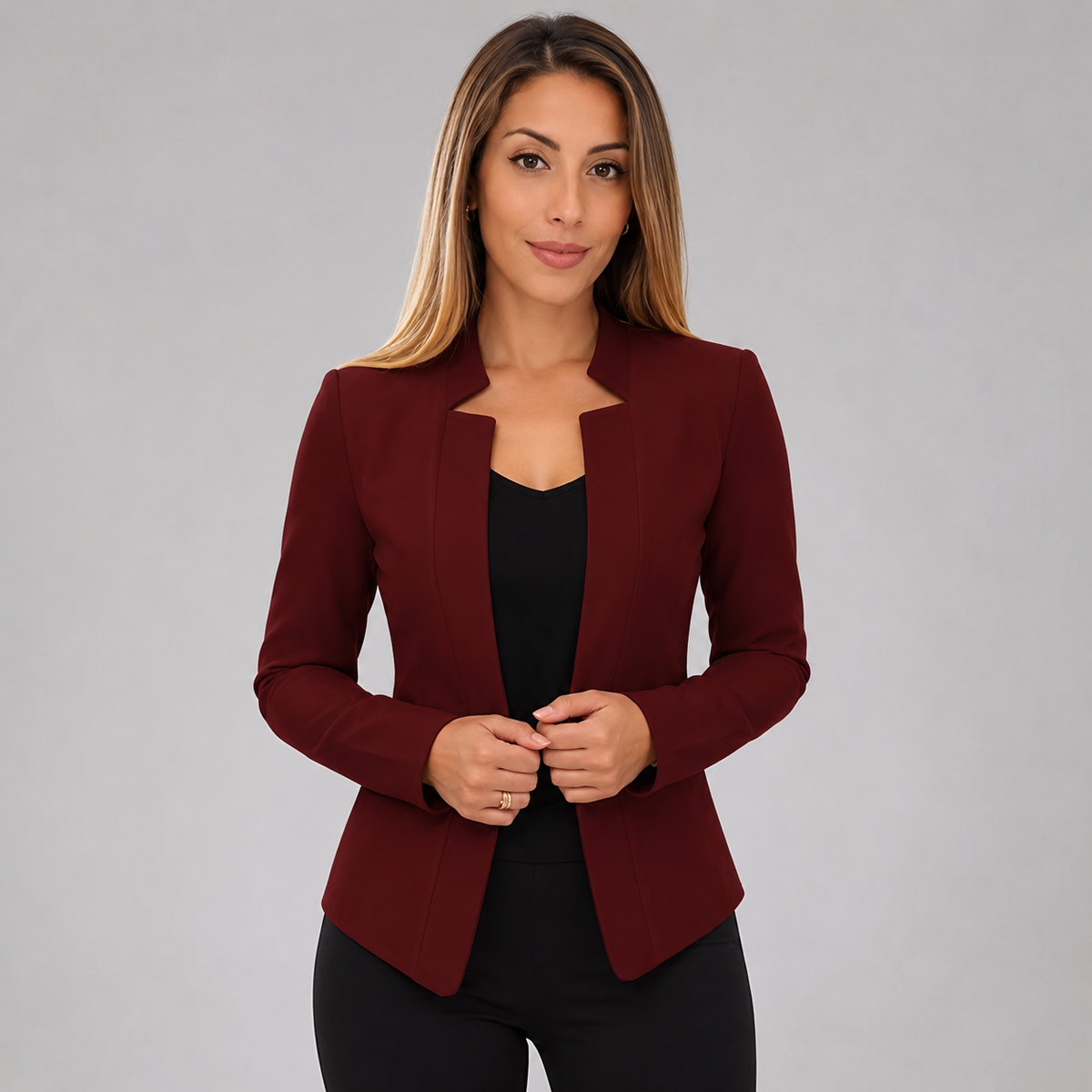 Open Front Long Sleeve Blazer — source view 7