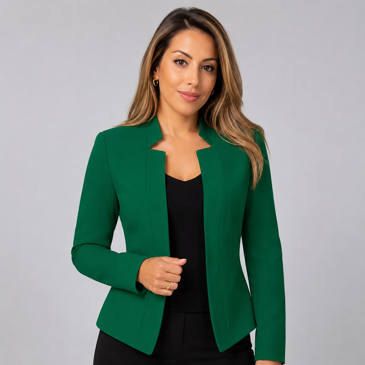 Open Front Long Sleeve Blazer — source view 6