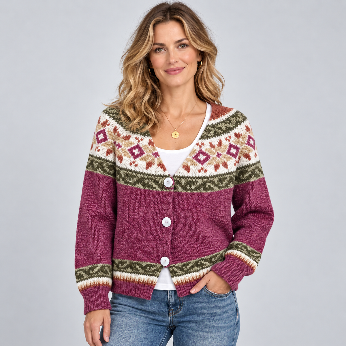 Adelia Patterned Button-Front Cardigan product image 7