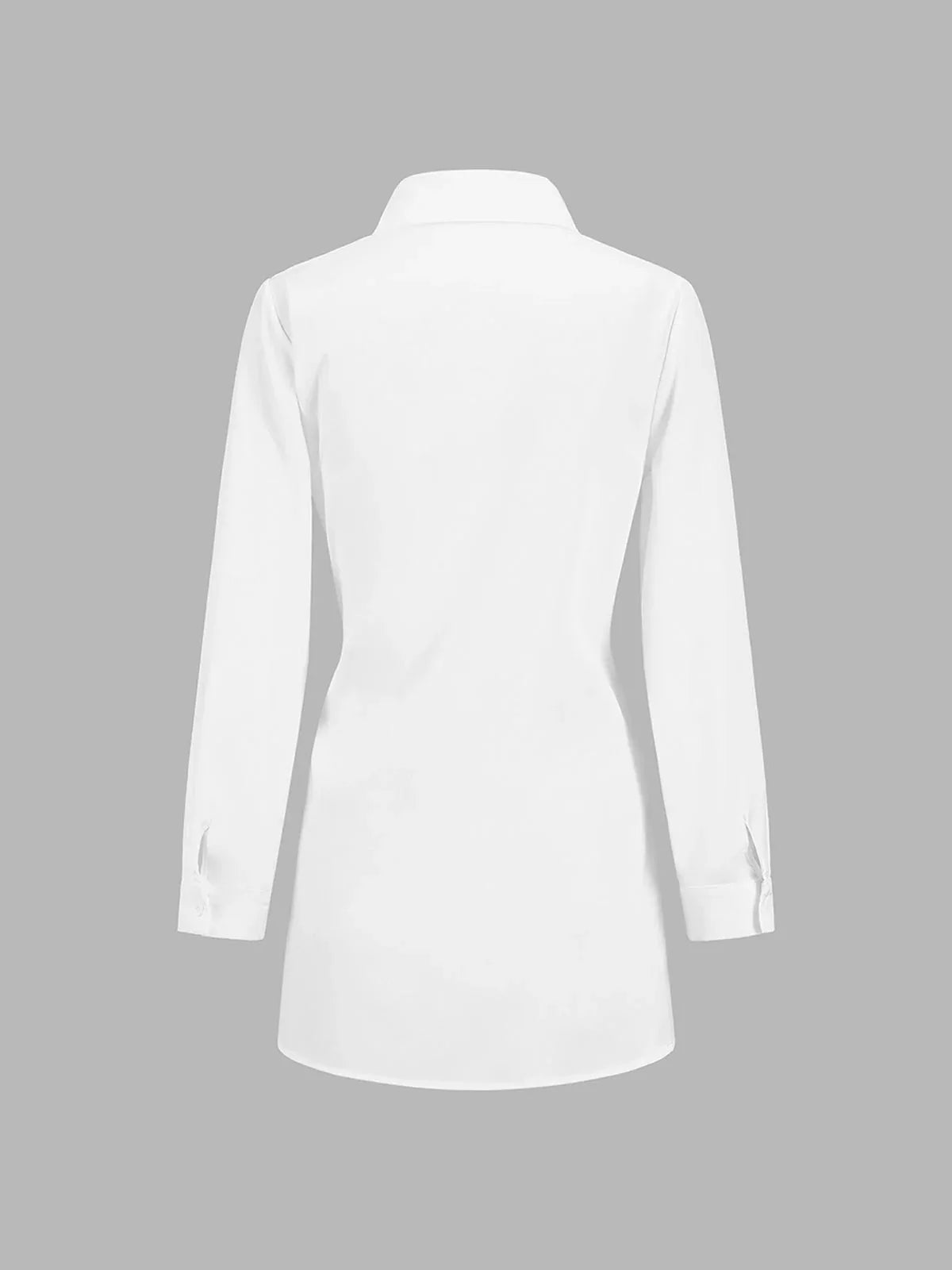 Tie Waist Button Down Shirt Blouse