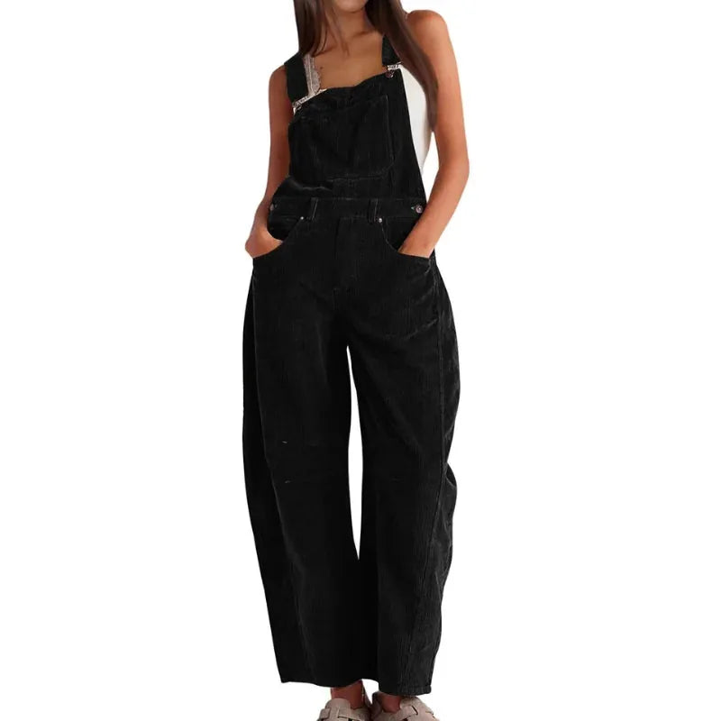 Corduroy Wide Leg Overall Dungarees