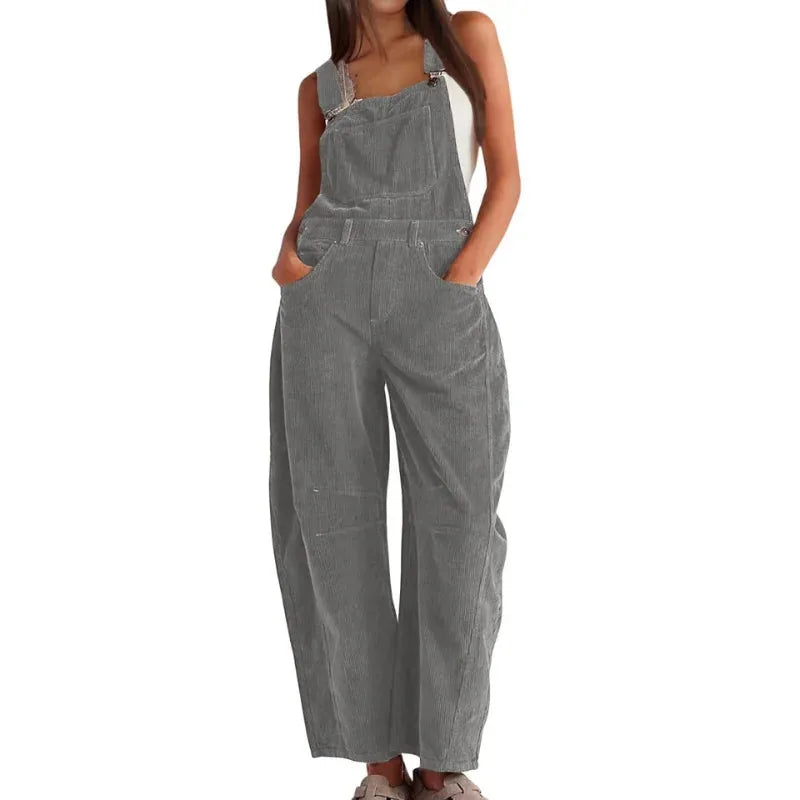 Corduroy Wide Leg Overall Dungarees