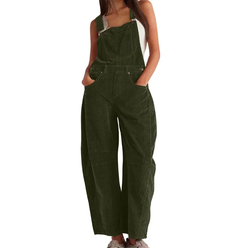 Corduroy Wide Leg Overall Dungarees