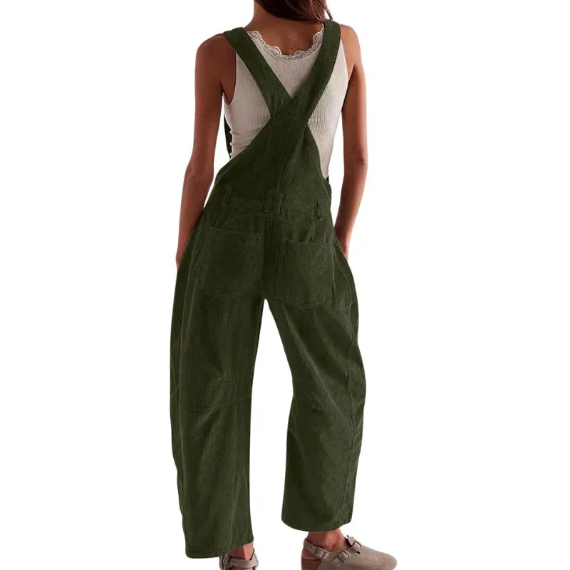Corduroy Wide Leg Overall Dungarees