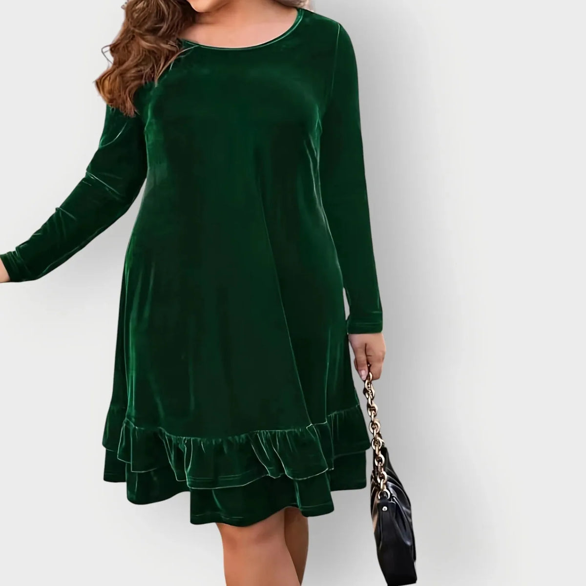 Velvet Long Sleeve Midi Dress