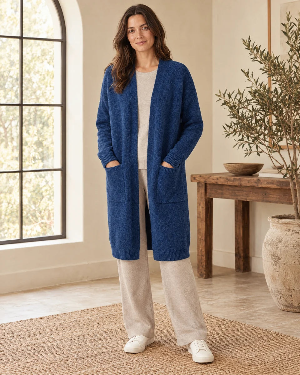 Arden Longline Cardigan in Navy