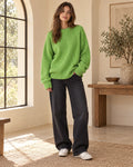 Corinne Chunky Sweater in Forest Green