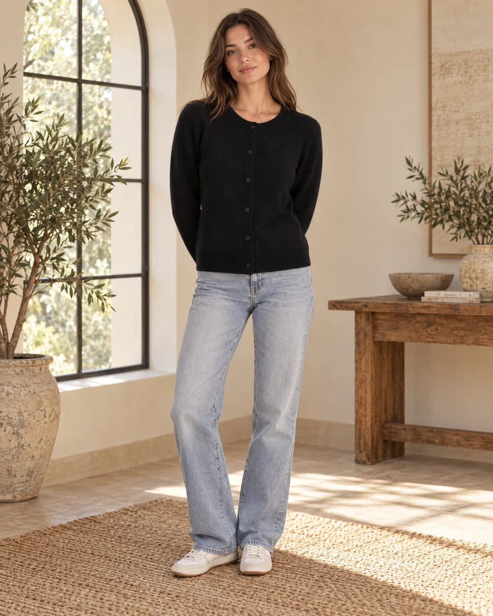 Marceline Knit Cardigan in Black
