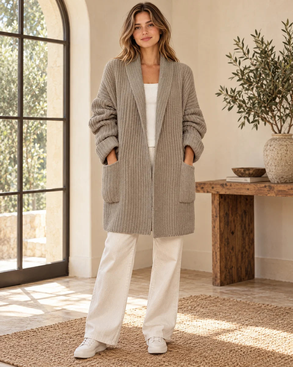 Marguerite Oversized Cardigan in Grey