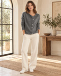 Sabrina Button Cardigan in Grey