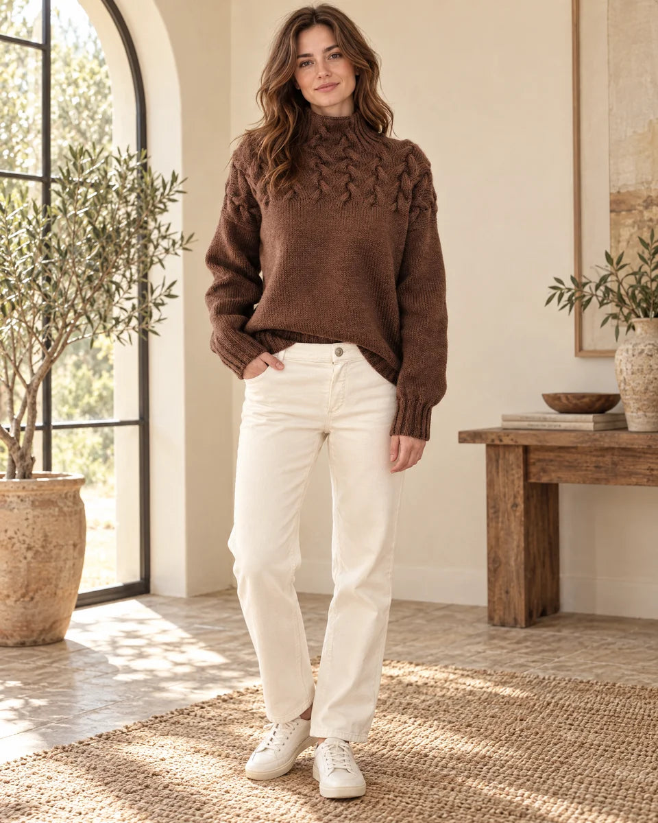 Vienna Turtleneck Sweater in Brown