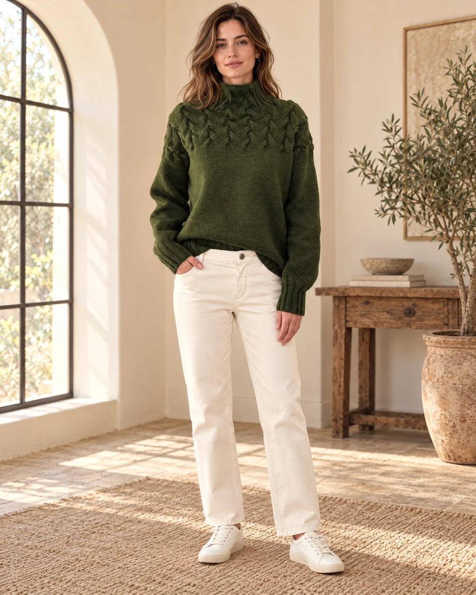 Vienna Turtleneck Sweater in Forest Green