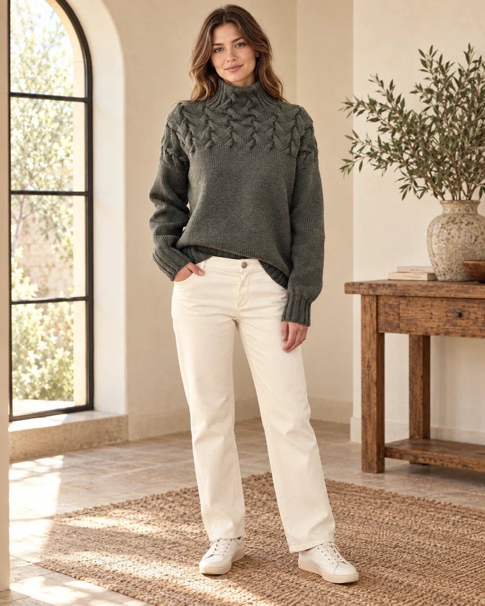 Vienna Turtleneck Sweater in Grey