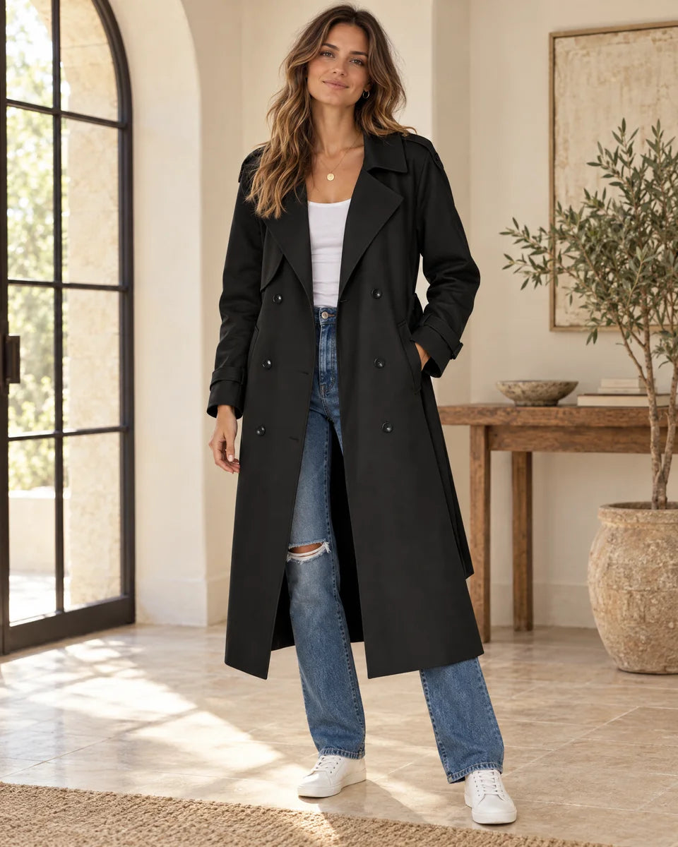 Wilhelmina Trench Coat in Black