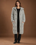 Philippa Chunky Cable Knit Cardigan in Silver Grey