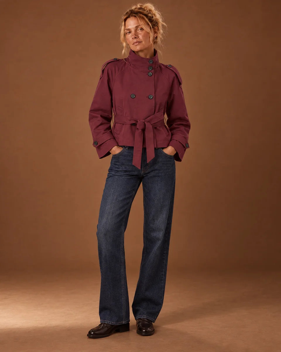 Rowan Coat in Wine Red