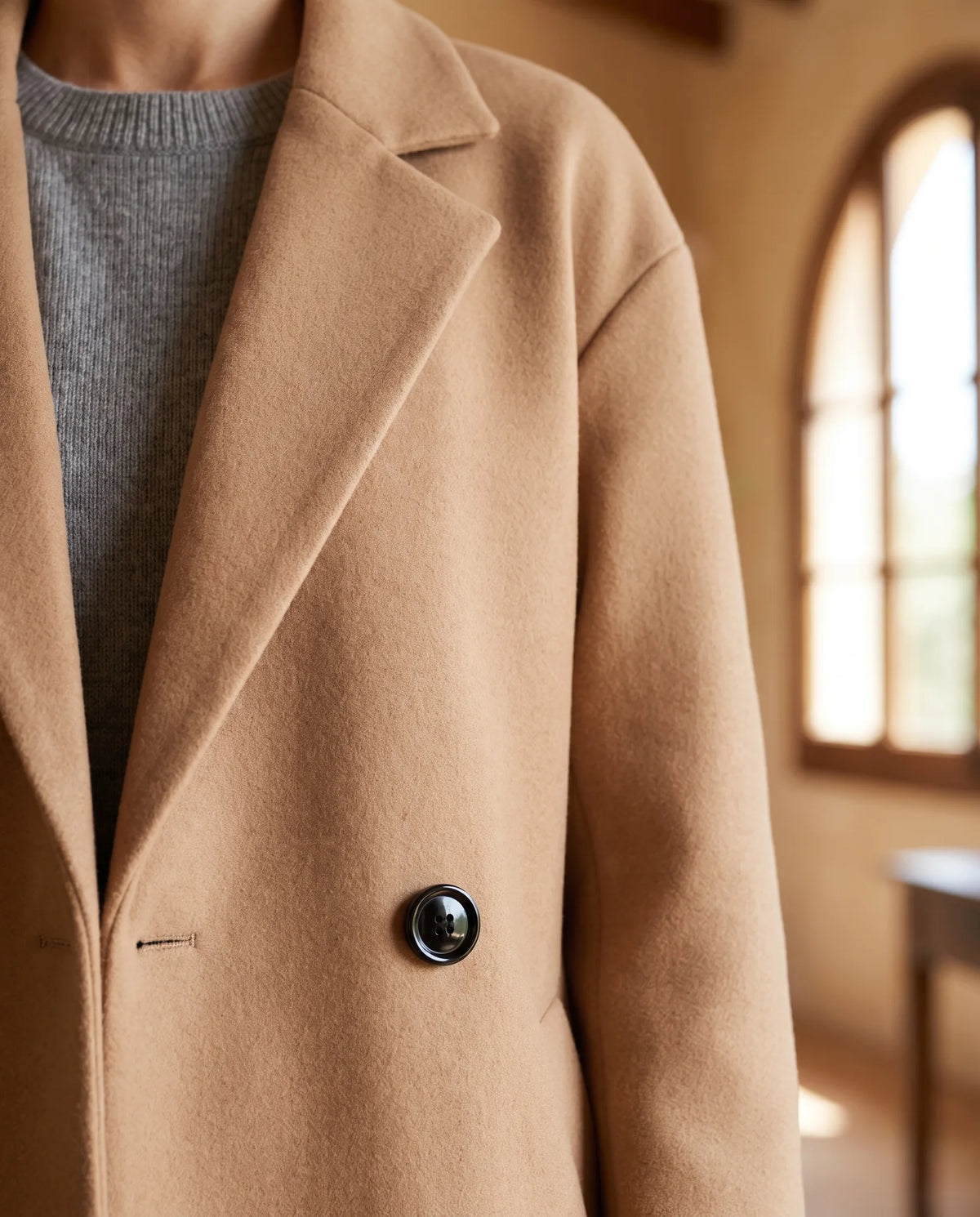 Women's Oversized Wool-Look Coat – Khaki | Auburn Row