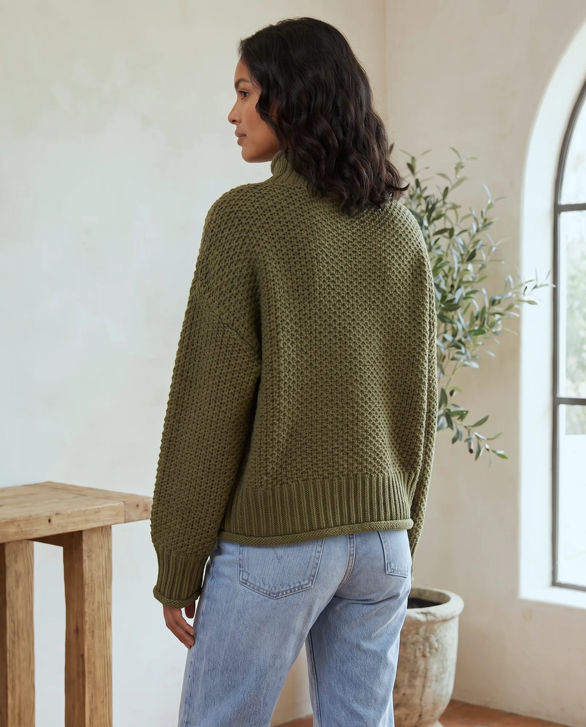 Camille Turtleneck Sweater for Women - Chunky Knit Oversized Pullover additional view