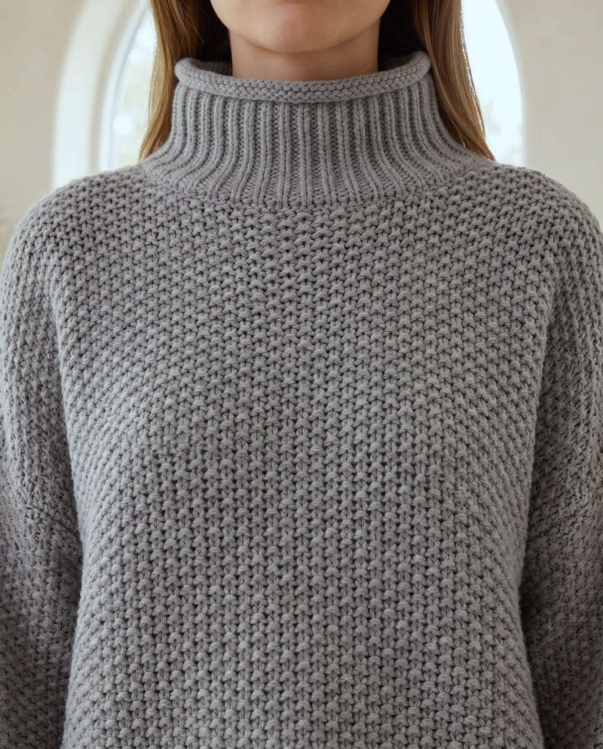 Camille Turtleneck Sweater for Women - Chunky Knit Oversized Pullover additional view