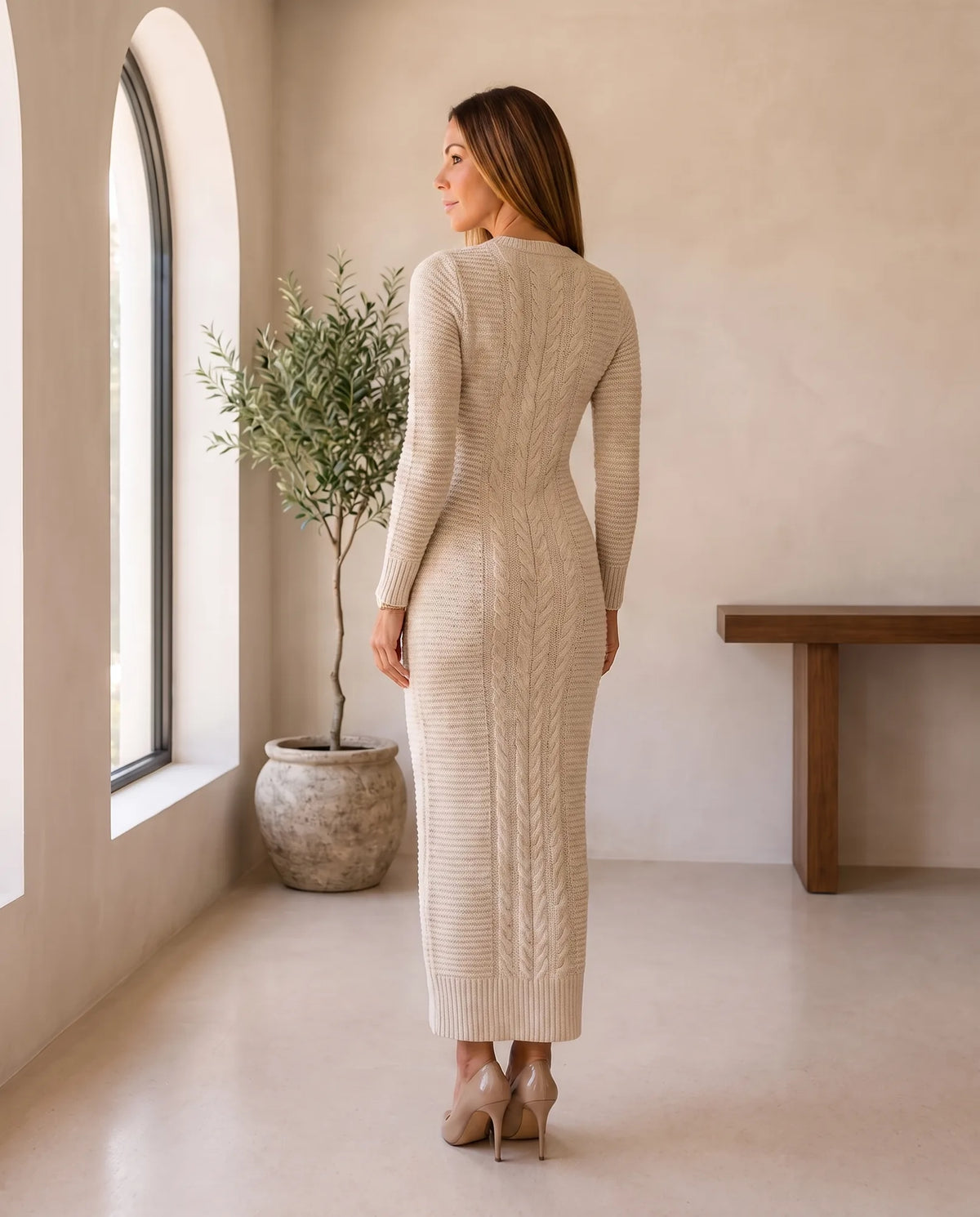 Colette Sweater Dress for Women - Cable Knit Maxi Long Sleeve additional view