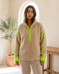 Della Half-Zip Pullover for Women – Oatmeal — front