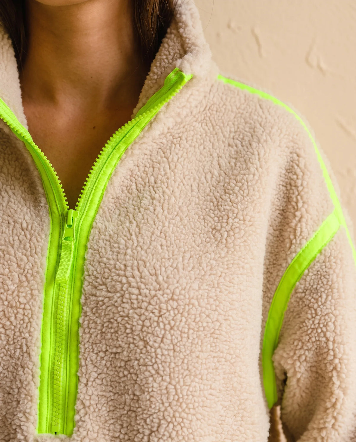 Della Half-Zip Pullover for Women – Oatmeal — detail