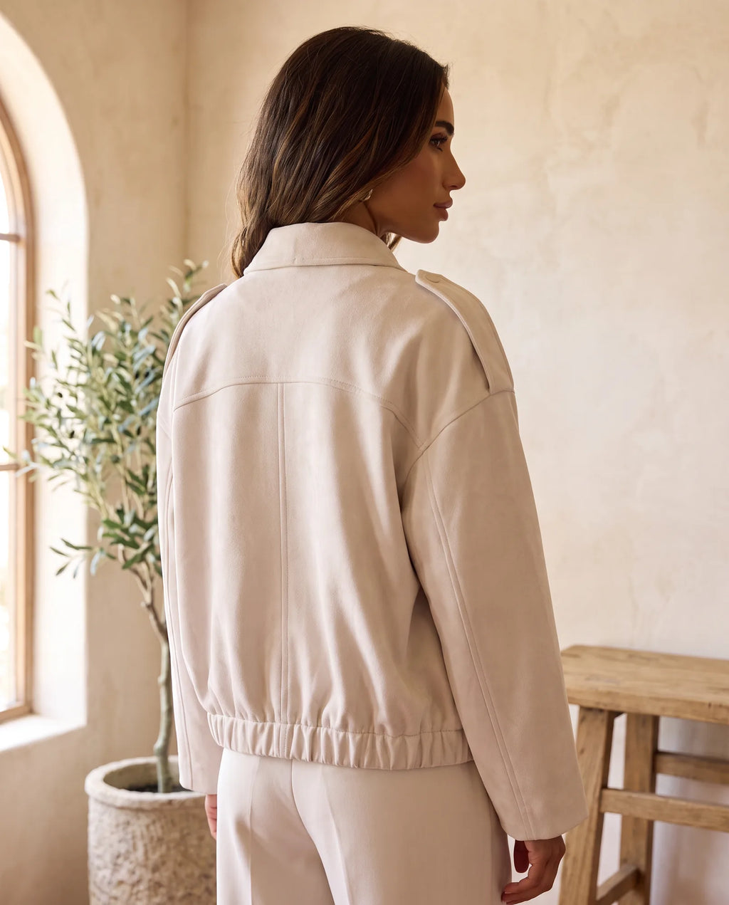 Hadley Faux Suede Jacket for Women - Oversized Shirt Jacket additional view