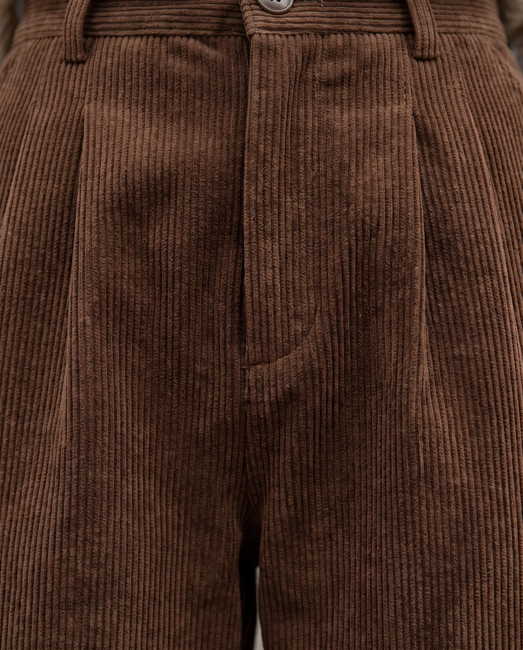 Tilda High Waist Wide Leg Pants for Women – Brown — detail