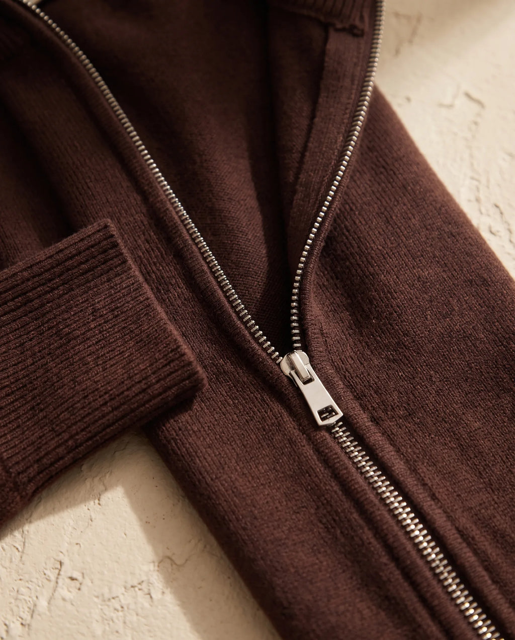 Winnie Knit Lounge Set with Wide Leg Pants – Chocolate Brown — detail