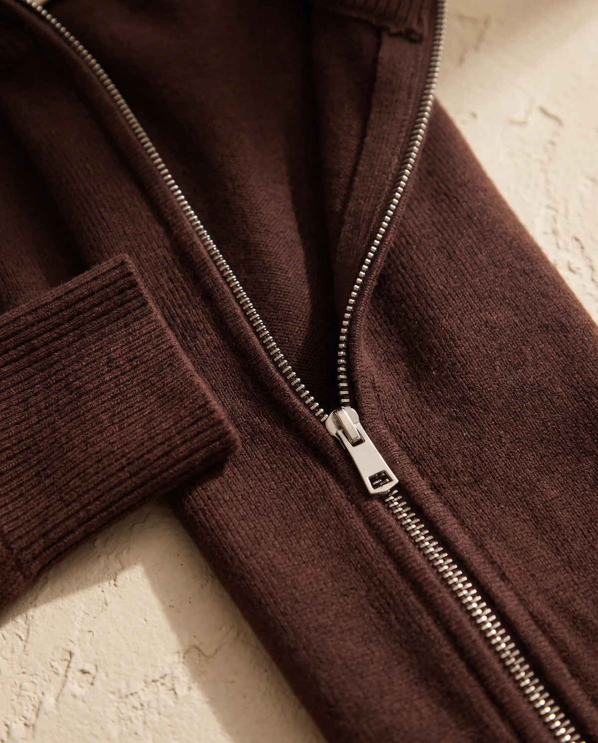Winnie Knit Lounge Set with Wide Leg Pants – Chocolate Brown — detail