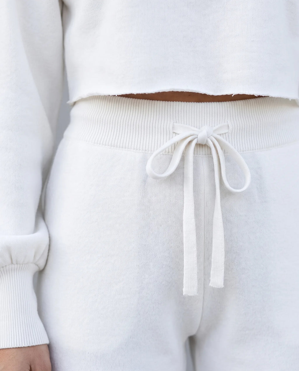 Cleo Knit Sweater & Pants Set for Women – White — detail
