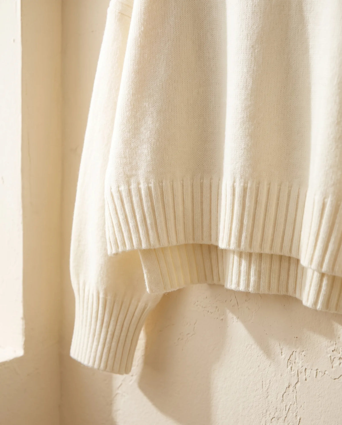 Lyra Knit Sweater & Wide Leg Pants Set – Cream — detail