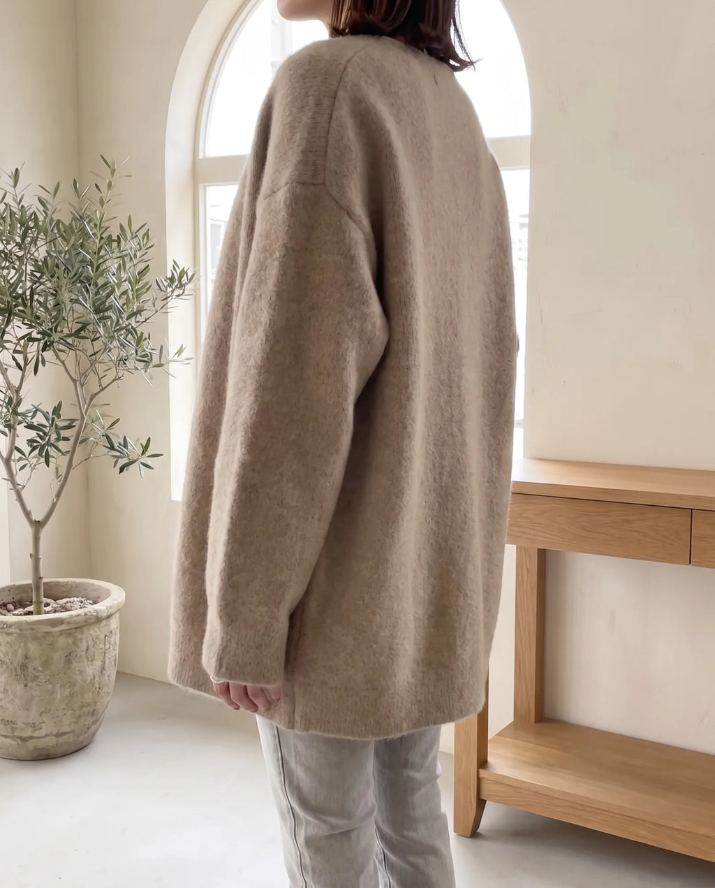 Wren Oversized Cardigan for Women - Fluffy Knit Snap Button Front additional view