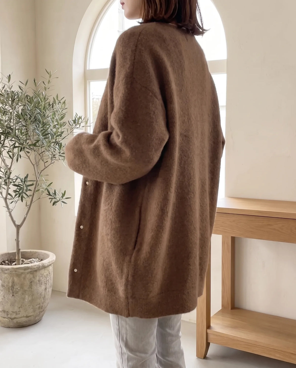 Wren Oversized Cardigan for Women - Fluffy Knit Snap Button Front additional view