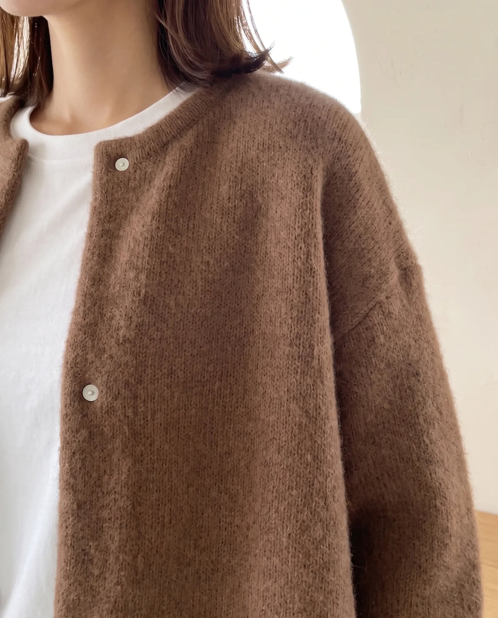 Wren Oversized Cardigan for Women - Fluffy Knit Snap Button Front additional view