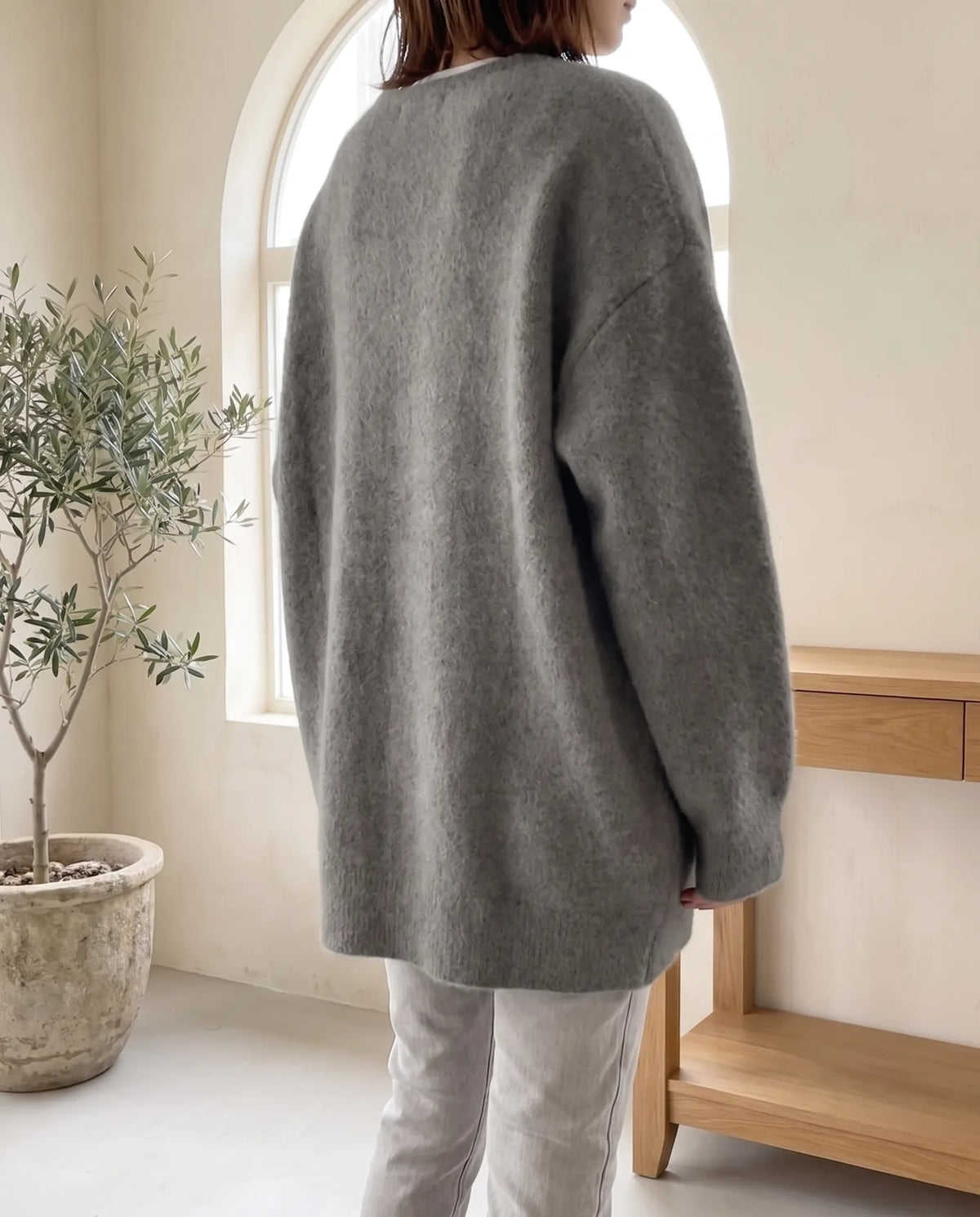 Wren Oversized Cardigan for Women - Fluffy Knit Snap Button Front additional view