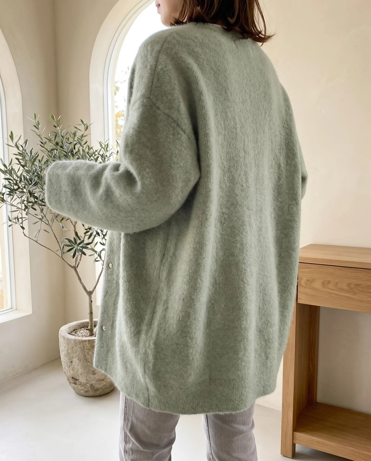 Wren Oversized Cardigan for Women - Fluffy Knit Snap Button Front additional view