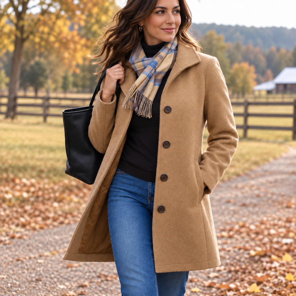 Helena Classic Winter Coat for Women - Tailored Longline