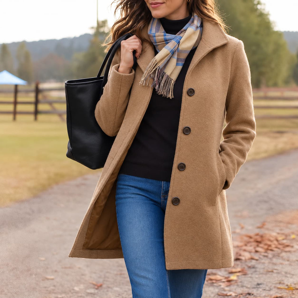 Helena Classic Winter Coat for Women - Tailored Longline